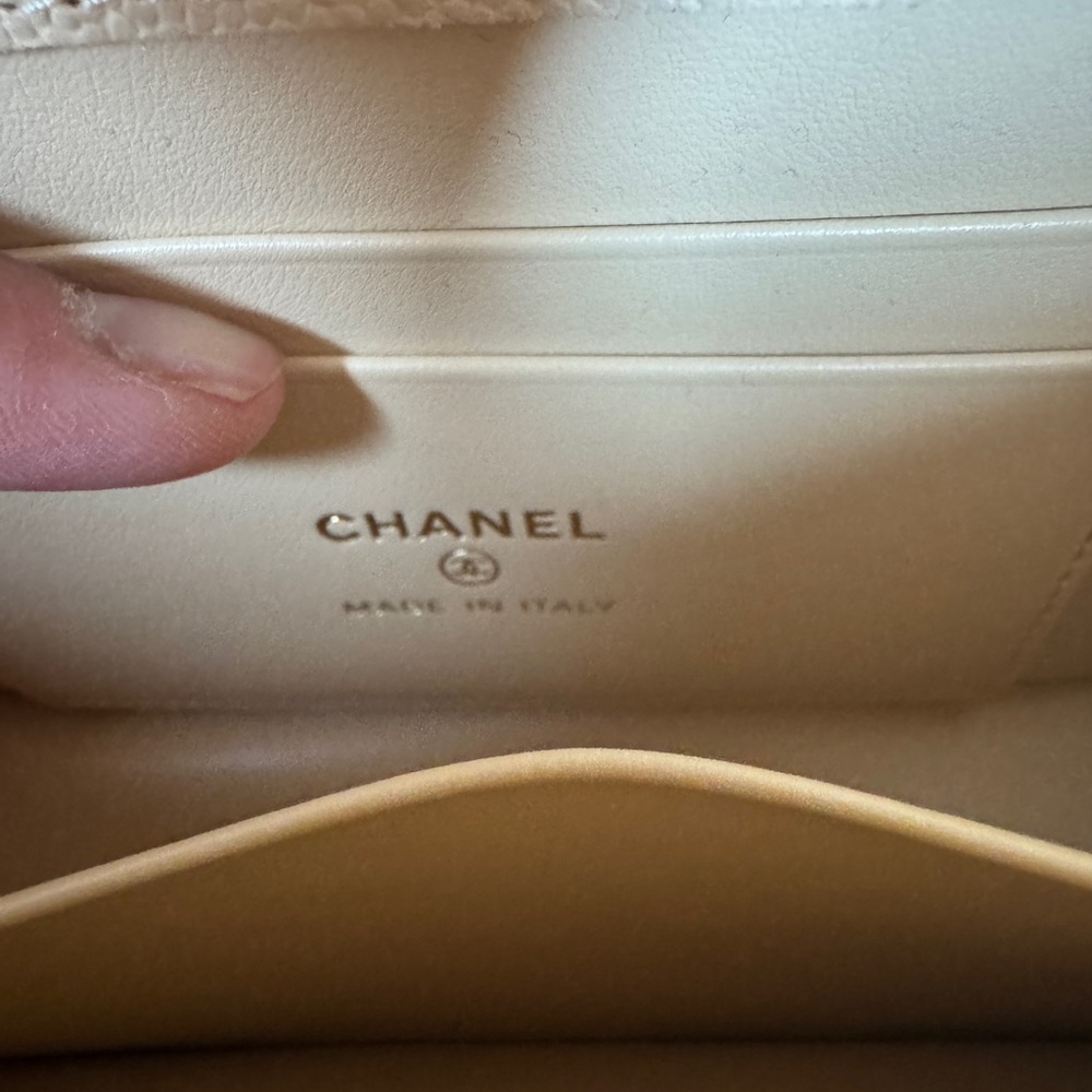 Chanel Beige Caviar Leather Micro Coco Handbag - Picture 14 of 15